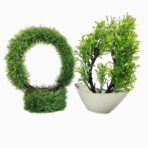 ​Artificial Moss Basket with Colorful Silk Peonies – Decorative Floral Tabletop Arrangement - Image 2