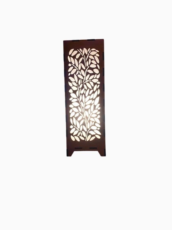 IMG-20260122-WA0097 Modern Vine Leaf Laser-Cut Wooden Floor Lamp – Ambient Pillar Light - Image 1