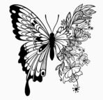 Floral Butterfly Geometric Wall Art – Precision Laser-Cut Decorative Wall Hanging