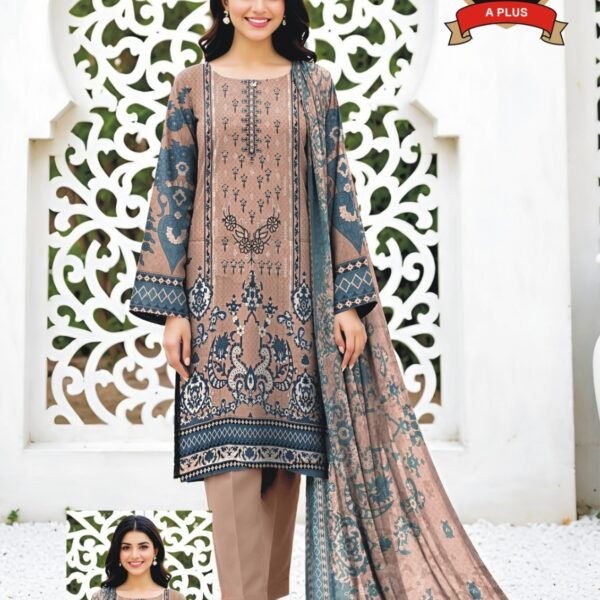Women's Premium 3 Piece Printed Lawn Suit with Chiffon Dupatta | Unstitched Summer Collection