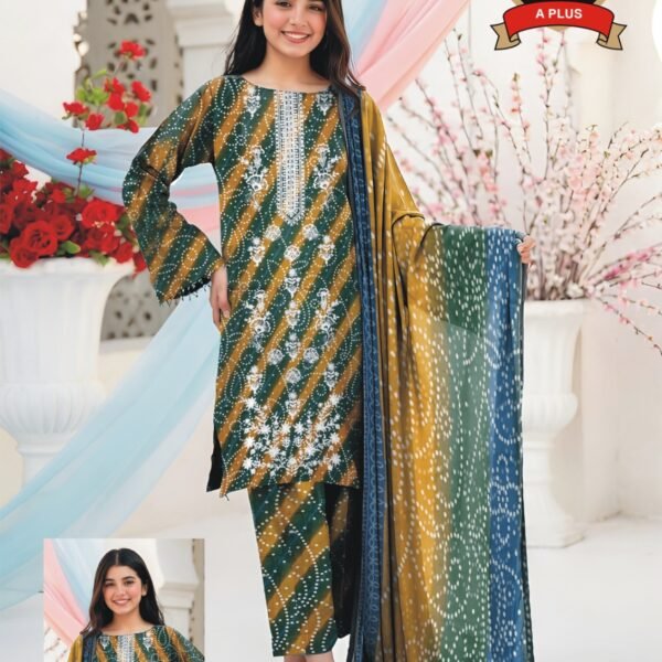 Women's Premium 3 Piece Printed Lawn Suit with Chiffon Dupatta | Unstitched Summer Collection