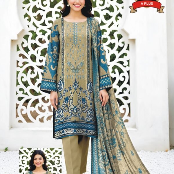Women's Premium 3 Piece Printed Lawn Suit with Chiffon Dupatta | Unstitched Summer Collection