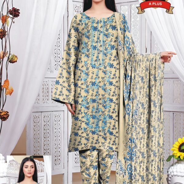 Women's Premium 3 Piece Printed Lawn Suit with Chiffon Dupatta | Unstitched Summer Collection