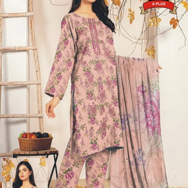 Women's Premium 3 Piece Printed Lawn Suit with Chiffon Dupatta | Unstitched Summer Collection