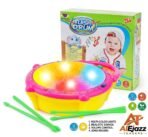 Musical Flash Drum Toy for Kids – Electric Hand Drum Toy with 3D Flashing Lights & Drum Sticks