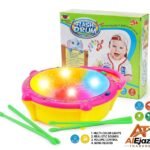 Musical Flash Drum Toy for Kids – Electric Hand Drum Toy with 3D Flashing Lights & Drum Sticks