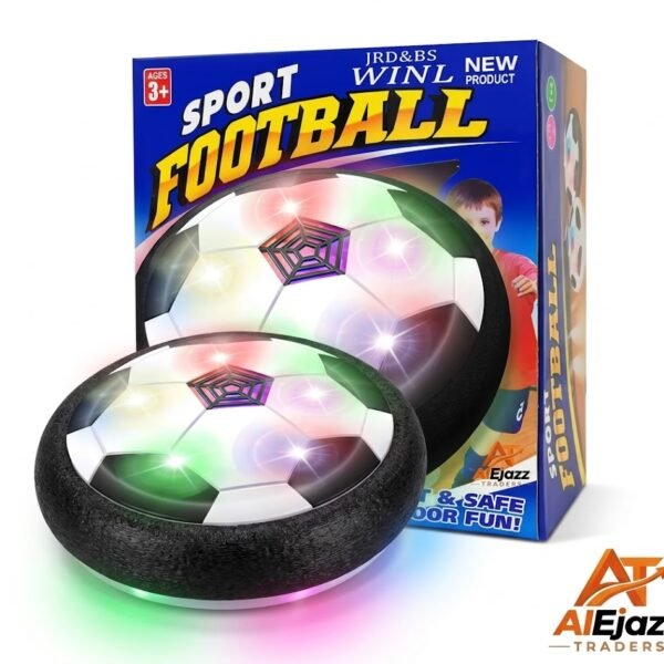 Air Power Hover Football Toy for Kids – LED Light Indoor Hover Soccer Ball with Foam Bumper