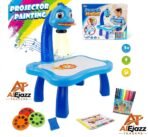 Kids Projection Drawing Board Desk – LED Art Drawing Projector Table Toy with Music & Markers
