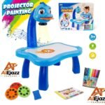 Kids Projection Drawing Board Desk – LED Art Drawing Projector Table Toy with Music & Markers